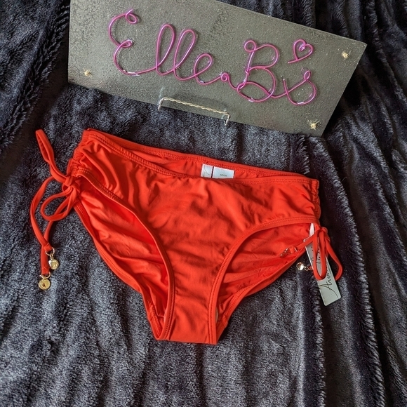 NWT Anne Cole Red/Orange Bikini Bottoms S - Picture 1 of 4